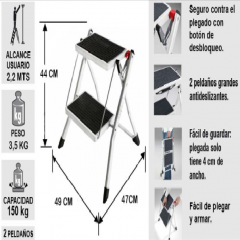 TABURETE PLEGABLE 2 PELDAOS 